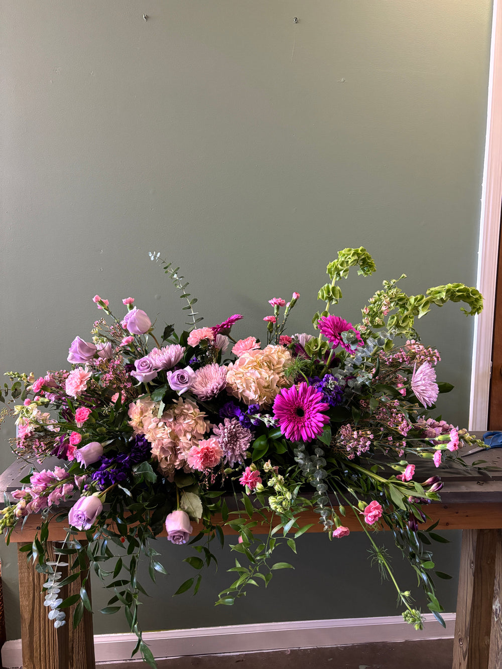 Lilac Sympathy Casket Spray